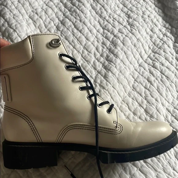 Coach Cream Combat Moto Boots - Picture 8 of 12